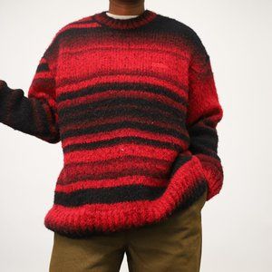 Black & Red Striped Logo Sweater